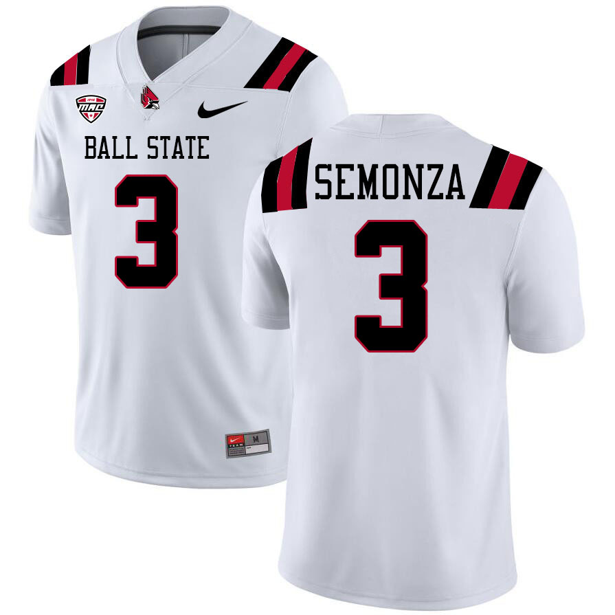 Kadin Semonza Ball State Jersey,Ball State Cardinals #3 Kadin Semonza Jersey Youth College-White